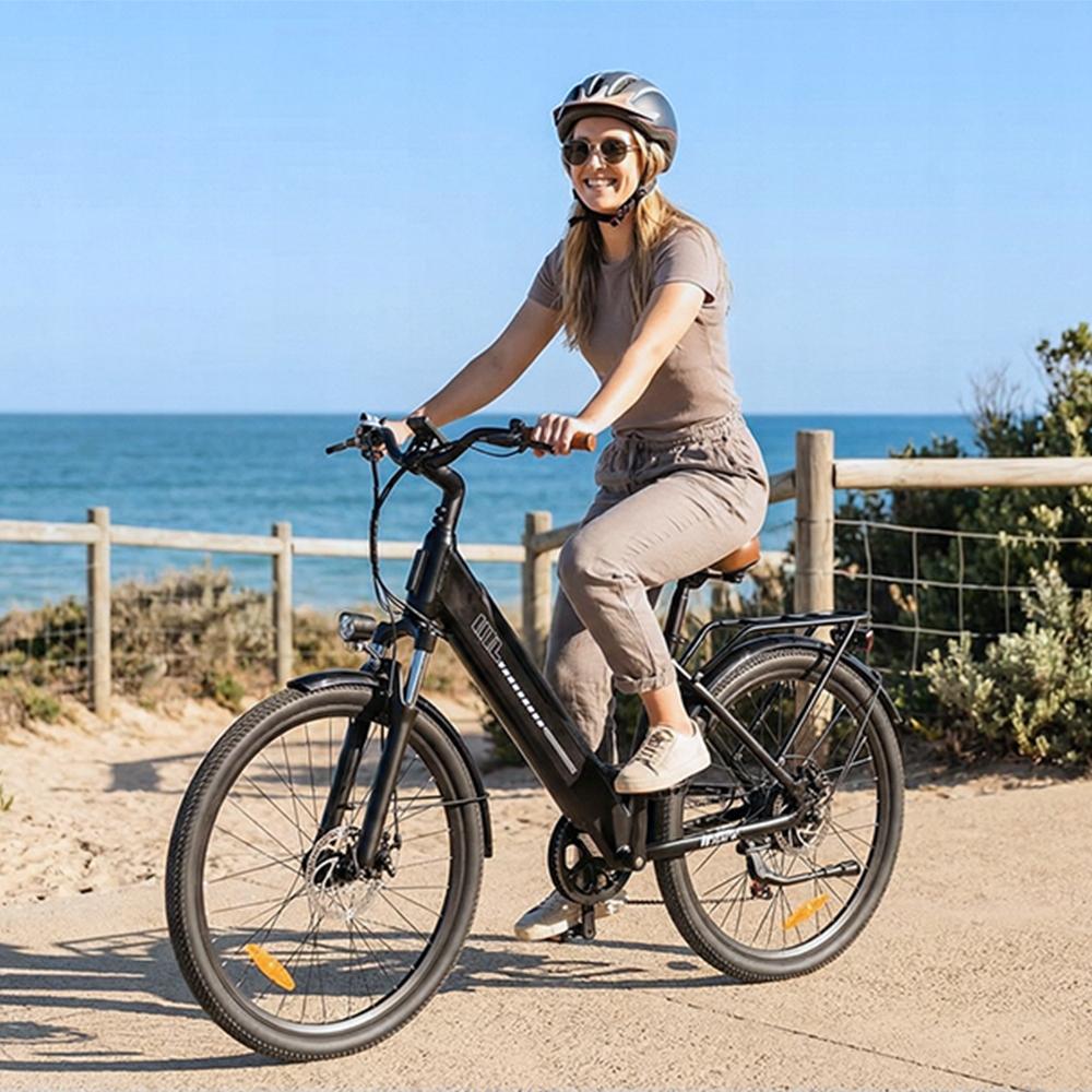 Electric Bicycles UcityS Rower Elektryczny Miejski 26'' 90km 5 Biegów Dla Dorosłych 120kg