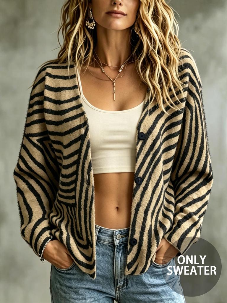 Women's Striped Autumn/Winter Cardigan Sweater Bestseller