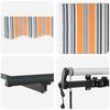 Retractable Awning Multicolor 400 X 350 Cm Fabric and Aluminum