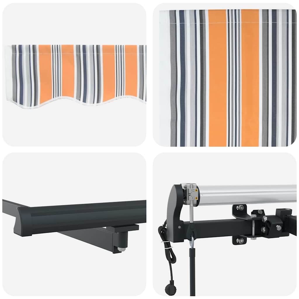 Retractable Awning Multicolor 400 X 350 Cm Fabric and Aluminum