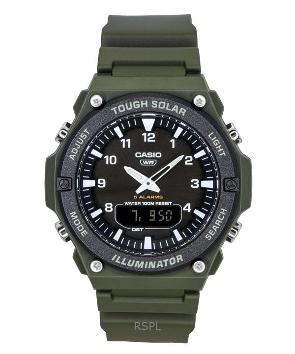 

Casio Standard Аналогово-цифровые часы с полимерным ремешком, черный циферблат, солнечная батарея AQ-S820W-3BV 100M Мужские часы чёрный