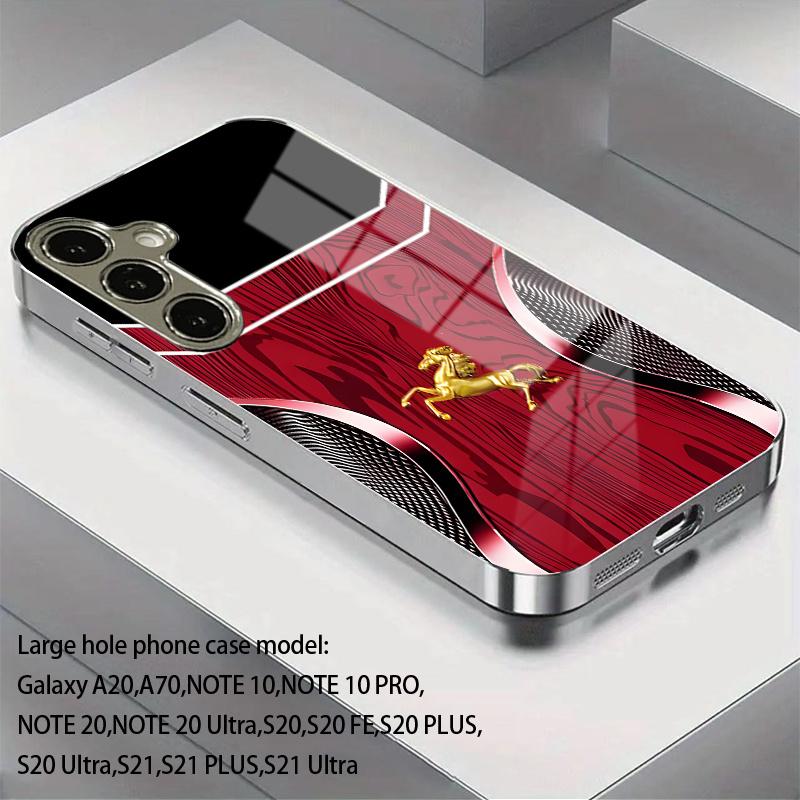 Rosewood Golden Horse High-end PhoneCase Electroplated Glass PhoneCase for Samsung Galaxy S26 S25 S24 S23 S22 S21 FE,Ultra,Plus