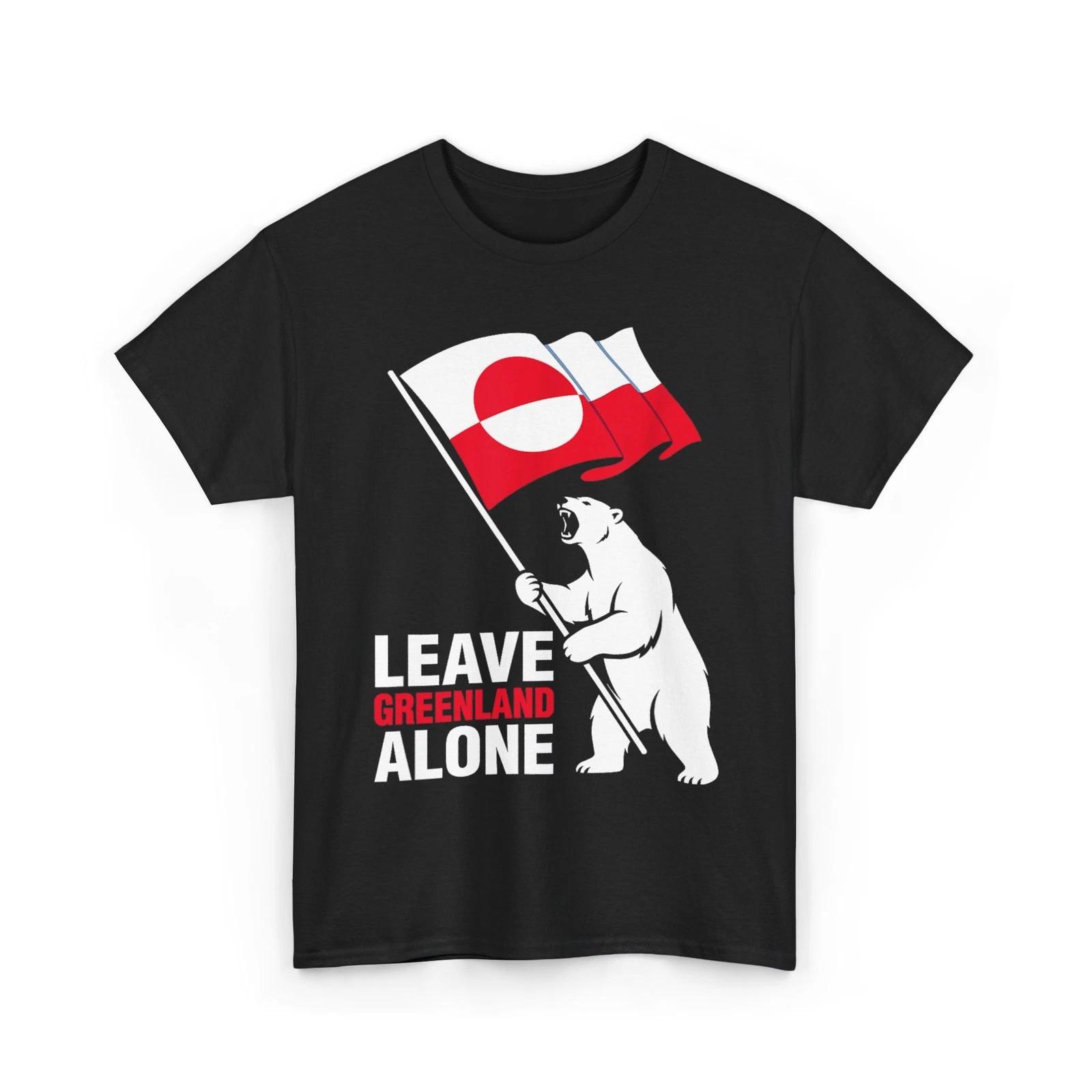 Leave Greenland Alone Polar Bear Flag T-Shirt L