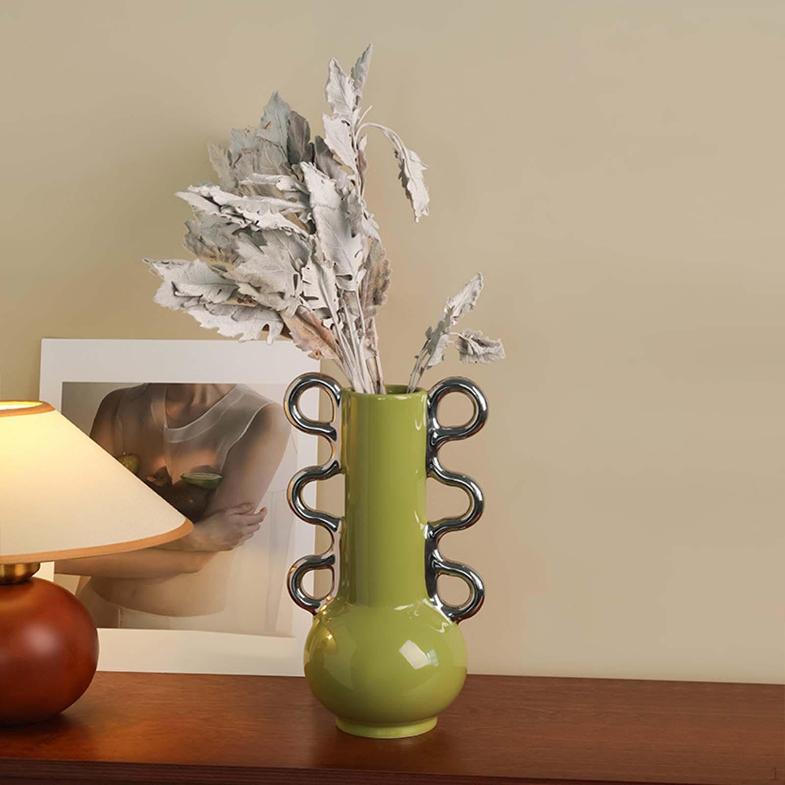 

Ceramic Ball Shape Flower Vase Contemporary Arrangement Container Decorative for Living зелений