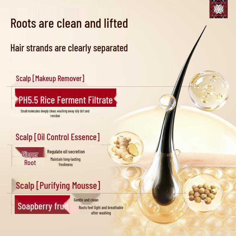 Longfa Xiaozhai Rice Water & Ginger Black Shampoo