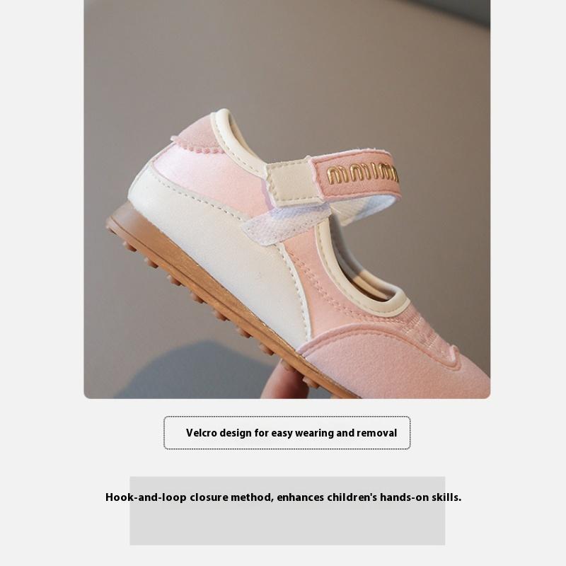 New Spring and Summer Children's Shallow Mouth Casual Korean Style Girls Soft Bottom Leather Shoes