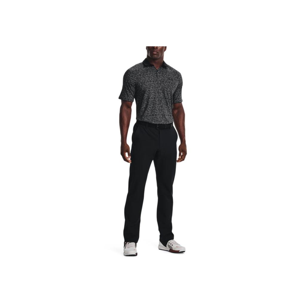 Under Armour Iso-Chill Printed Golf Polo Shirt Men Tops Black 1370090-002