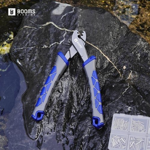 Booms Fishing XW41 Hand Crimping Tool for Single Sleeves, Crimping Capacity (Wire Diameter 0.1 to 1.5mm), Includes 300 Sleeves