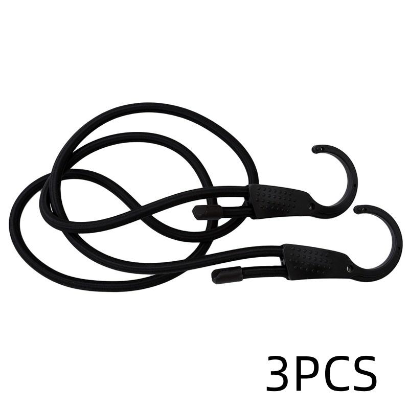 1/3/5PCS Stretch Elastic Adjustable Bungee Cords Hooks Bikes Rope Tie Luggage Car Strap Roof Rack Extra Wide Opening Steel Hook
