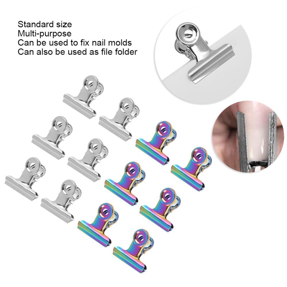 12PCS Multifunctional Finger Extension Fixing Clips  Nail File & Paper Document Clamping Fix