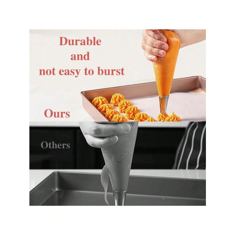 Piping Bags, 100 PCS Clear Disposable Icing Bags, Thickened Non-Slip And Anti-Burst Pastry Bags For Baking And Decorating Desserts Cakes Cookie