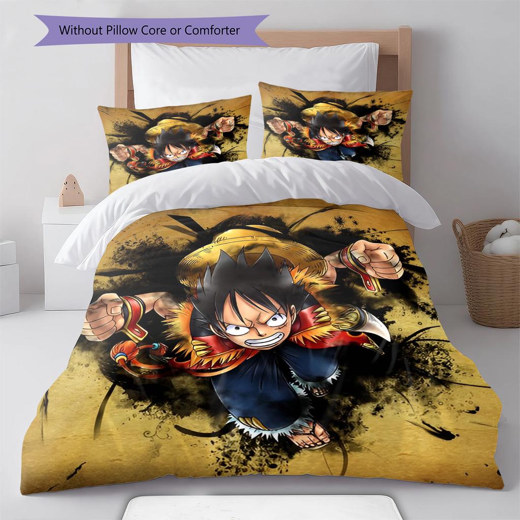 Cartoon Pattern Bedding Quilt Set Quilt Cover Pillowcase Home Decoration Birthday Gift (1 * Duvet Cover + 2 * Pillowcase, Without Core)