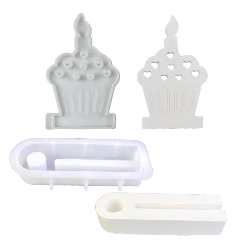 Heart Cake Candlestick Resins Moulds Cake Candle Holder Silicone Molds DIY Castings Moulds for Table Home Decorations
