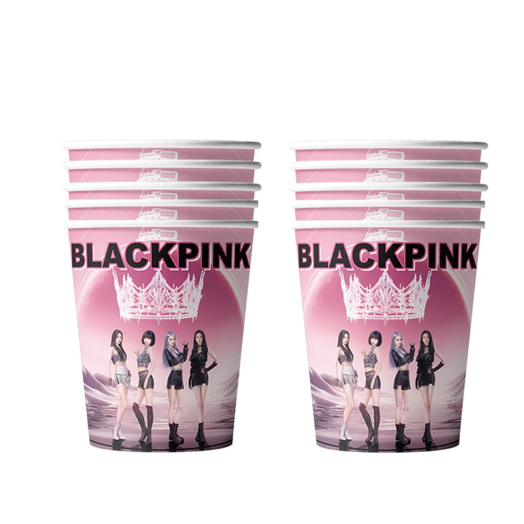 Articole de petrecere Blackpink Tacâmuri de unică folosință Farfurii de hârtie Pahare de hârtie Șervețel Decorare petrecere de ziua fetei