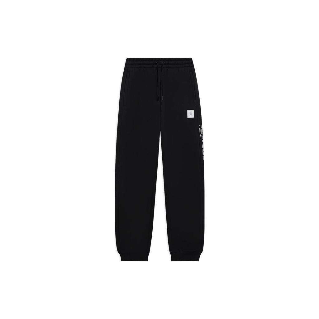 Li-Ning Badfive Series Solid Color Drawstring Joggers With Fleece Lining Men Bottoms Black AKLSB89-1