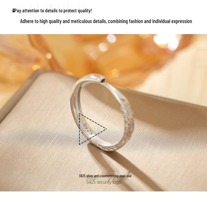 Weilan Battement de Cœur Argent 925 Texture Irrégulière Alliances Couple - Design Unique Arbre Banyan