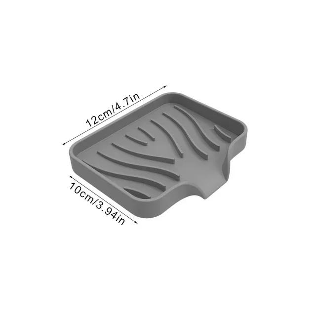 New Silicone Faucet Mat Kitchen Sink Tray Soap Dispenser Sponge Drain Pad Sink SplashDrying Mat Countertop Storage Tray SoapTray