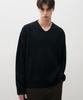 DRAW FIT Cozy V-Neck Pullover Knit [Black]