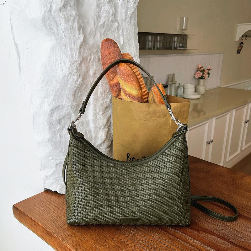 2026 Women's Woven Crossbody Bag - Korean Style, Simple, Versatile, Fashionable, Casual Underarm Bag