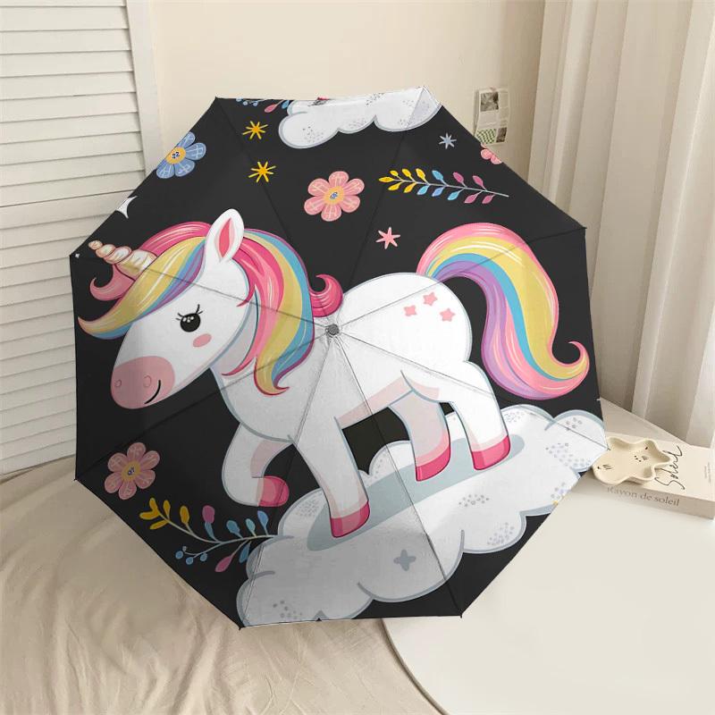 

1PC Unicorn Cloud Umbrella-8-Rib Reinforced, Automatic Open, Lightweight & Durable, Cute Fashion Accessory for Outdoor-Y0378