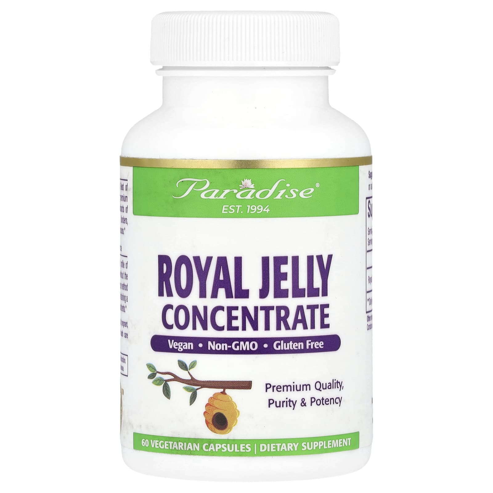 

Royal Jelly Concentrate, 60 Vegetarian Capsules (500 Mg Per Capsule)