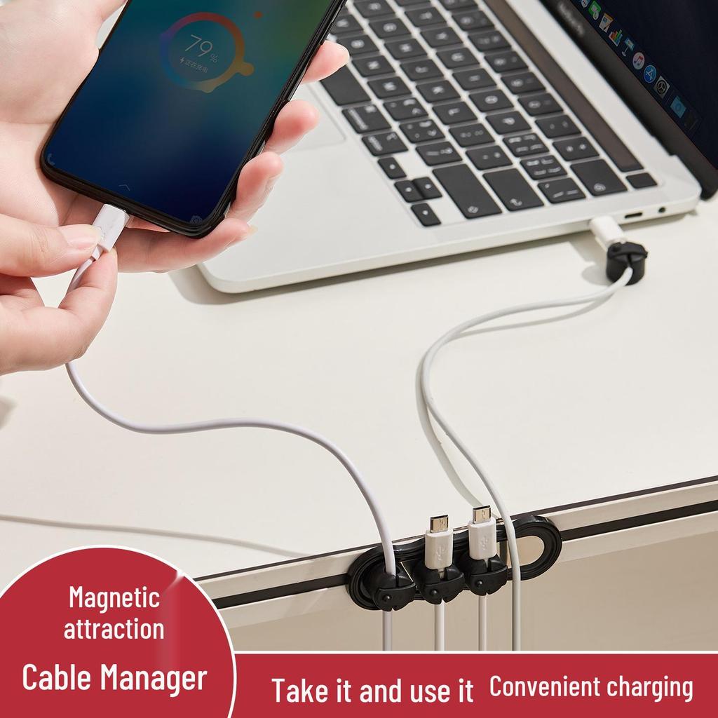 Original Desktop Magnetic Cable Organizer and Holder Clip - Cable Manager for Chargers and Wires