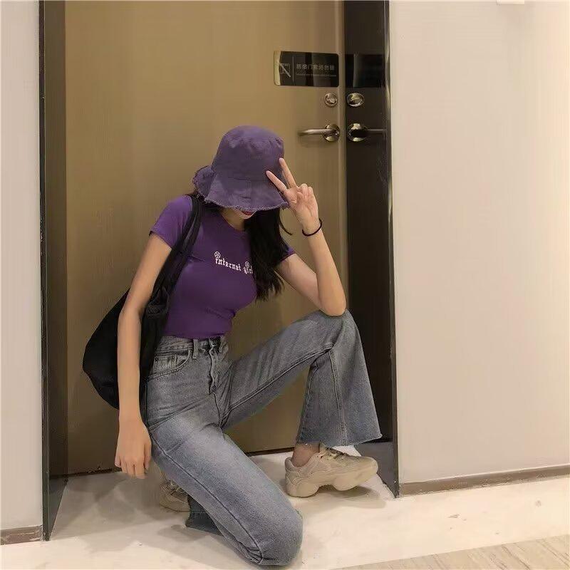 2024 Trendy Harajuku High-Waist Slimming Retro Flare Jeans