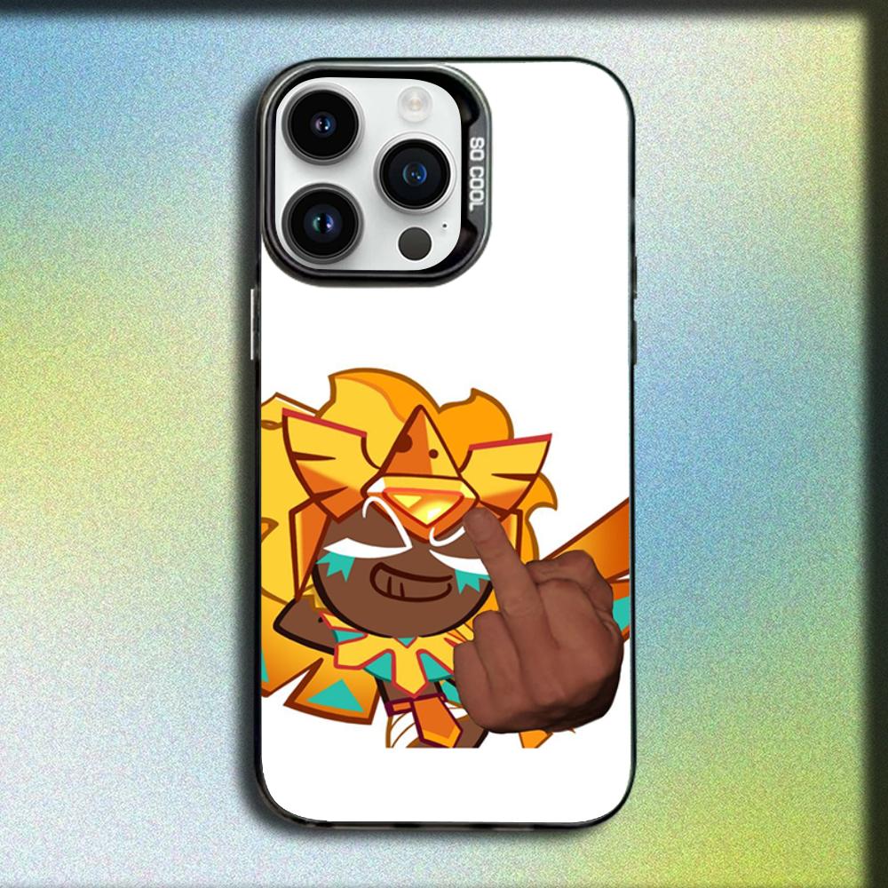 Game C-Cookie Run Kingdom Phone Case For iPhone 16,15,14,13,12,11,Mini,Pro,SE,MAX Gray Matte Silicone Black Cover iPhone14