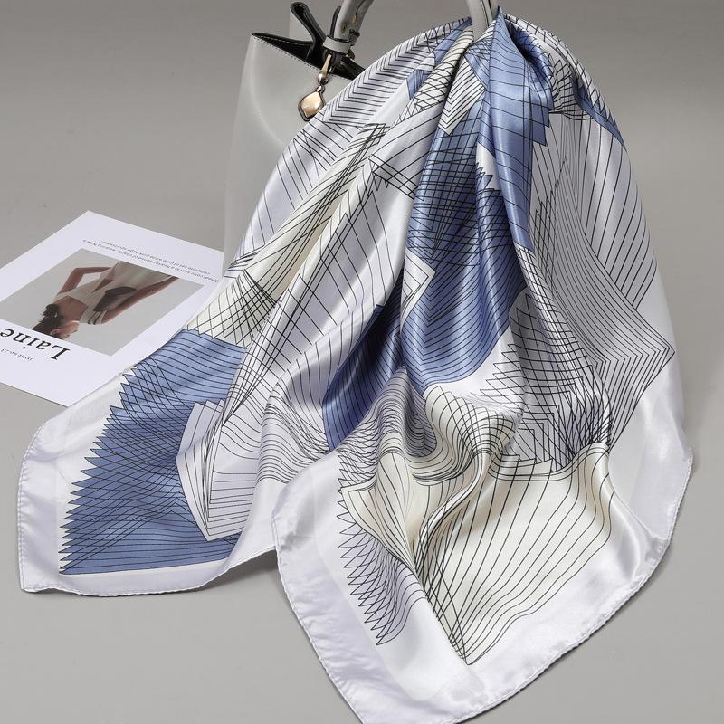 90 Square Scarves, Silk Scarves, Women's New Spring and Summer High-end Sense Versatile, Thin Scarves, Shawls Outside