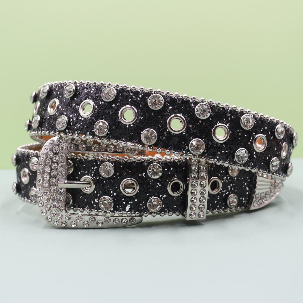 Trendiger Persönlichkeitsgürtel Freundin Punk Girl Chic Kopfnieten Strassgürtel Gothic Maisgürtel