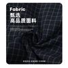 Unisex Navy Blue Plaid Cotton Loose Straight Leg Pants Lightweight Casual Trousers Teens Adults