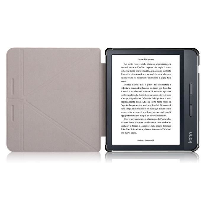 Housse e-Reader - HOOXSPEED - KOBO Libra H2O - Étui 7.0" - PU Cuir - Support Pliable