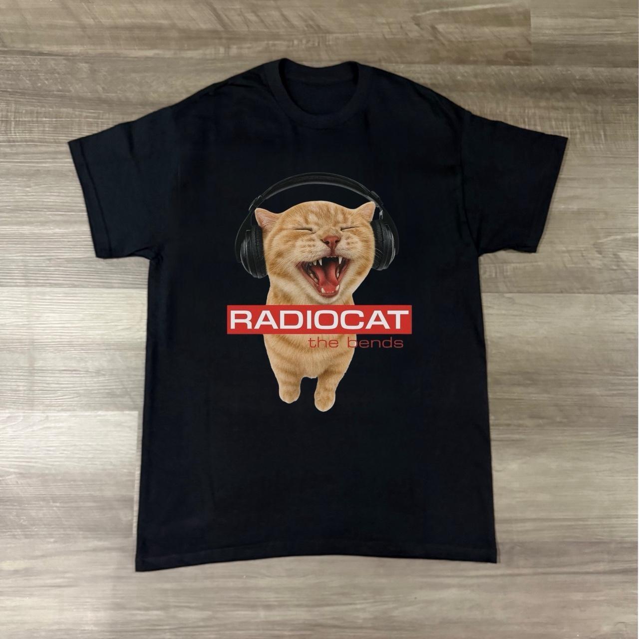 Cat Meme Shirt Funny Cat Music Tee Retro Cat Graphic Tee Aesthetic Cat Headphones Shirt Vintage Style Cat Tshirt S