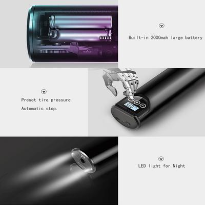 Portable 12V 150PSI Rechargeable Air Pump Tire Inflator Cordless Compressor Digital Car Tyre Pump for Car Bicycle Tires Balls
