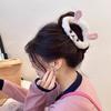 Cartoon Rabbit Ear Shark Clip Double Side Plush Bear Hair Clip Plush Cloud Hair Claw  Wash Face