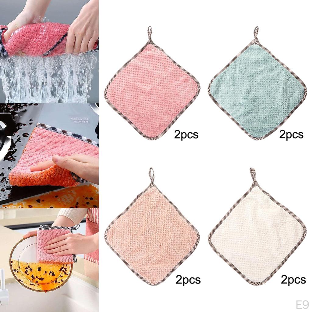 2PCS Absorbent Microfiber Kitchen Cloth Dish Cleaning Towel