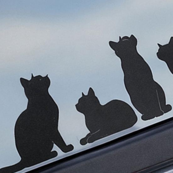 Yangyizhi Car Sticker, Waterproof PVC Self-adhesive Traceless Auto Decal, Five Cats Pattern Sticker for Fuel Tank Caps Windows Luggage Skateboards