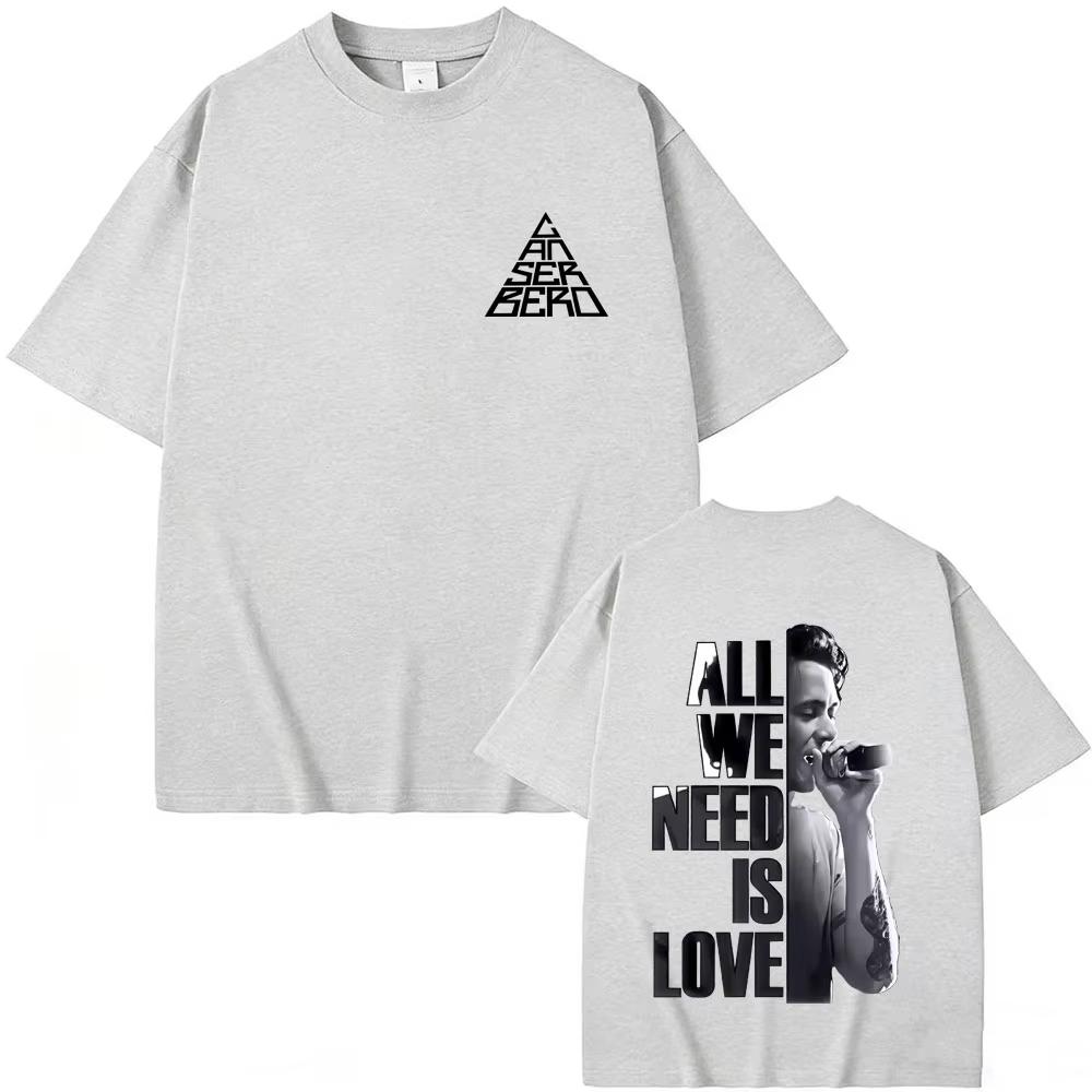 

Rapper Canserbero Face Graphic Tshirt All We Need Is Love Print T Shirt Unisex Women Hip Hop Fashion Oversized Tshirts Streetwear 4XL