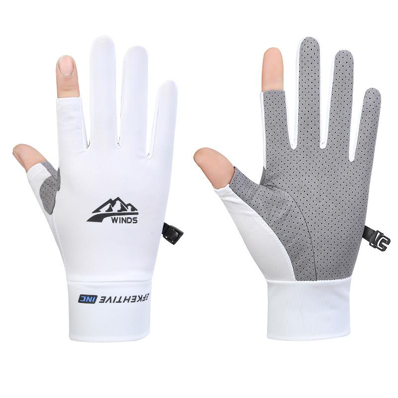 Cycling Gloves for Men Summer and Autumn Outdoor Sports Half Finger Exposed Full Finger Touch Screen Fishing Breathable Ice Silk Thin Gloves