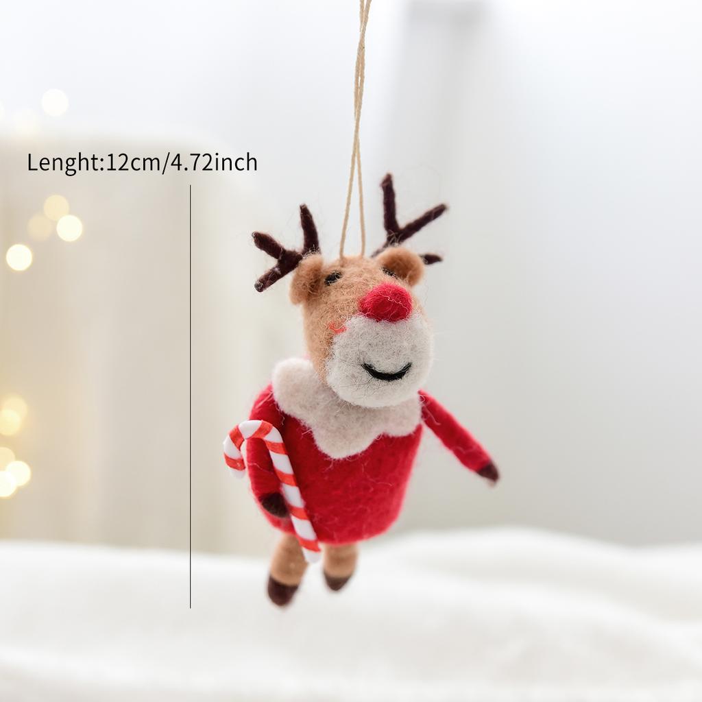 Christmas Tree Pendant Felt Desktop Ornament Snowman Deer Head Felt Small Pendant Decoration Christmas Pendant