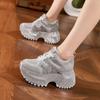Platform Dad Shoes Women's 2025 Autumn and Winter New Models Full of Diamonds, Small Inner Height Increase Women's Shoes Versatile Casual Sports Shoes