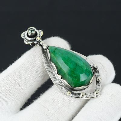 Emerald Gemstone Pendant, 925 Sterling Silver Jewelry Pendant, Emerald Gemstone Jewelry Emerald Pendant For Women, Pendant For Gifts For Her