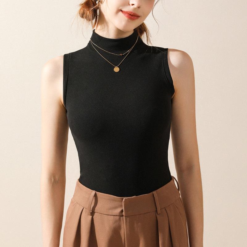 

Women s Fleece-Lined Sleeveless High-Collar Thermal Vest, 2024 Style, Perfect for Autumn & Winter. Extra Large чёрный