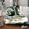 Cat Chickadees Winter Blanket Soft Throw Blanket For Home Bedroom Bed Sofa Travel Office Solid Christmas Blanket
