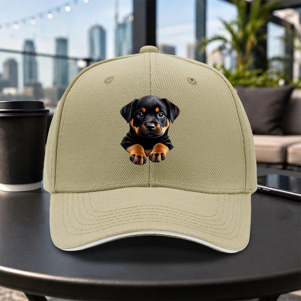 Rottweiler Puppy Baseball Cap Adjustable Duckbill Hat With Rottie Design Lightweight Travel Party Gift Multiple Colors