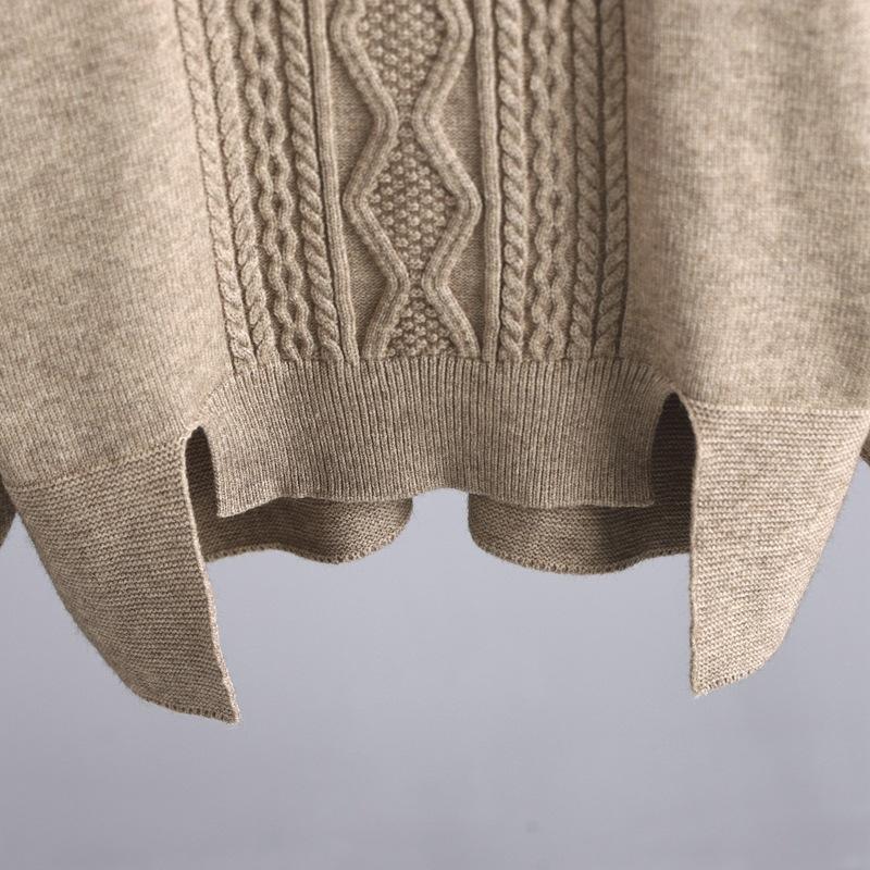 Autumn and Winter Women's Sweater Set Knitted Thickened Loose High Neck Sweater Wide Leg Pants Two-piece Set