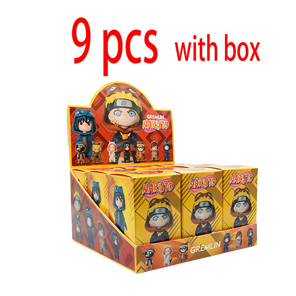Anime 9pcs/set Naruto Figures Model Naruto Sasuke Kakashi 8cm Doll Costume Design PVCToys Dolls Kid Gift