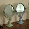 360° Rotatable Makeup Mirror Oval Desktop Stand Mirror Iron Art Bow Vanity Mirror  TableTop