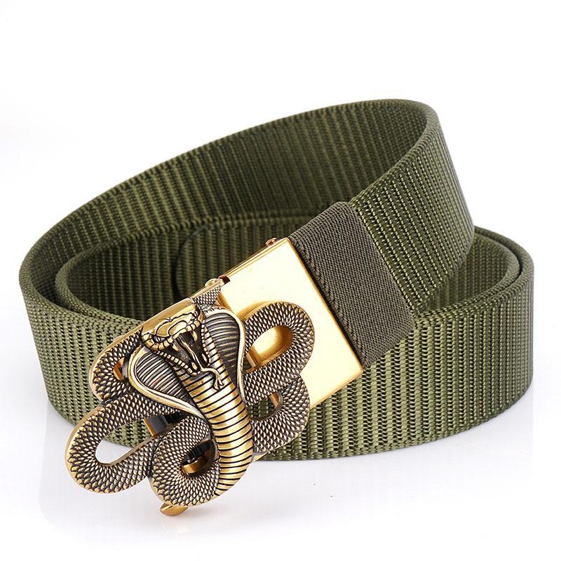 

Youth Casual Fashionable Nylon Belt Non-porous Toothless Alloy Automatic Buckle All-match Outdoor 120cm