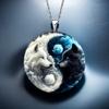 Stylish 2D flat yin-yang wolf pendant necklace creative acrylic white and black wolf necklace